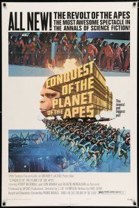 2t159 CONQUEST OF THE PLANET OF THE APES style B 1sh '72 Roddy McDowall, the revolt of the apes!