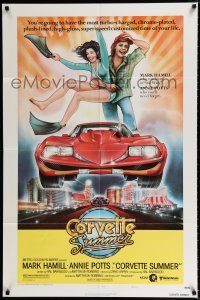 2t161 CORVETTE SUMMER style A 1sh '78 art of Hamill & sexy Annie Potts & custom Corvette in Vegas!