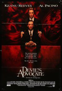 2t193 DEVIL'S ADVOCATE int'l DS advance 1sh '97 Keanu Reeves, Al Pacino, Charlize Theron!