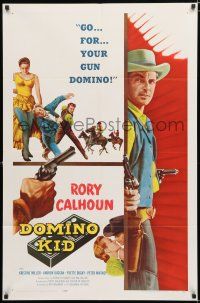 2t202 DOMINO KID 1sh '57 Rory Calhoun, Kristine Miller, Andrew Duggan, western action!
