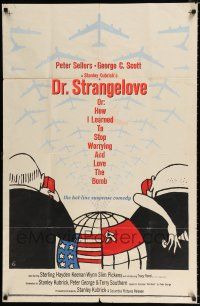 2t206 DR. STRANGELOVE 1sh '64 Stanley Kubrick classic, Sellers, Tomi Ungerer art!
