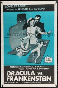 2t211 DRACULA VS. FRANKENSTEIN 1sh '70s love tramps seduced by creatures from the grave!