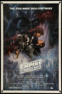 2t223 EMPIRE STRIKES BACK 1sh '80 classic Gone With The Wind style art by Roger Kastel!