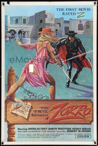 2t229 EROTIC ADVENTURES OF ZORRO 1sh '72 sexy rated Z masked hero!