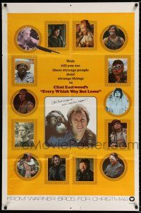 2t233 EVERY WHICH WAY BUT LOOSE teaser 1sh '78 Clint Eastwood & Clyde the orangutan, lots of photos!