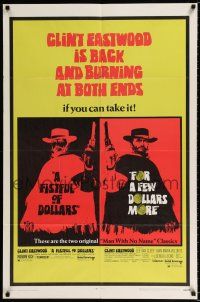 2t256 FISTFUL OF DOLLARS/FOR A FEW DOLLARS MORE 1sh '69 Eastwood is back & burning at both ends!