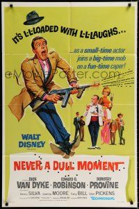 2t595 NEVER A DULL MOMENT style B 1sh '68 Disney, Dick Van Dyke, Edward G. Robinson