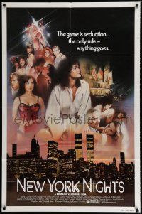 2t601 NEW YORK NIGHTS 1sh '84 Corinne Wahl, George Ayer, sexy image!