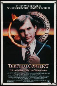 2t621 OMEN 3 - THE FINAL CONFLICT 1sh '81 creepy image of Sam Neill as President Damien!