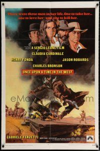 2t624 ONCE UPON A TIME IN THE WEST 1sh '69 Sergio Leone, Cardinale, Fonda, Bronson, Robards!