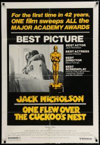 2t627 ONE FLEW OVER THE CUCKOO'S NEST AA style 1sh '75 Nicholson & Sampson, Milos Forman classic!