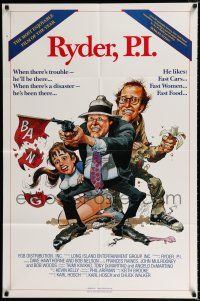2t743 RYDER P.I. 1sh '86 Dave Hawthorne, Howard Stern, wacky Jack Davis art!