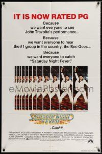 2t748 SATURDAY NIGHT FEVER 1sh R1979 multiple images of disco dancer John Travolta!