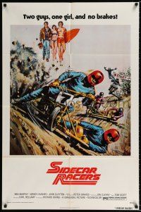 2t781 SIDECAR RACERS 1sh '75 motorcycle racing from Down Under, two guys, one girl, no brakes!