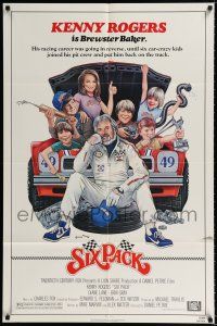 2t787 SIX PACK 1sh '82 great artwork of Kenny Rogers & his young car racing crew