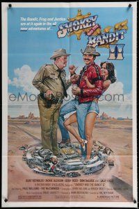 2t791 SMOKEY & THE BANDIT II 1sh '80 Goozee art of Burt Reynolds, Jackie Gleason & Sally Field!
