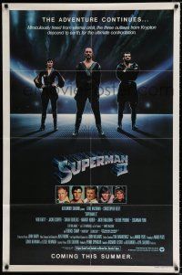 2t835 SUPERMAN II teaser 1sh '81 Christopher Reeve, villain Terence Stamp as General Zod!