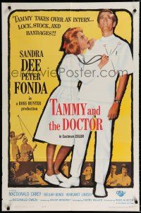 2t846 TAMMY & THE DOCTOR 1sh '63 Harry Keller directed, Peter Fonda, sexy nurse Sandra Dee!