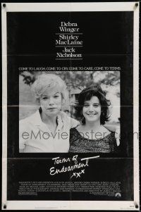 2t863 TERMS OF ENDEARMENT 1sh '83 great close up of Shirley MacLaine & Debra Winger!