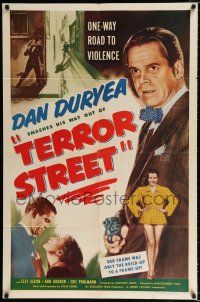 2t866 TERROR STREET 1sh '53 Dan Duryea, exploding with excitement and violence!