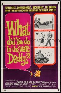 2t950 WHAT DID YOU DO IN THE WAR DADDY 1sh '66 James Coburn, Blake Edwards, funny design!