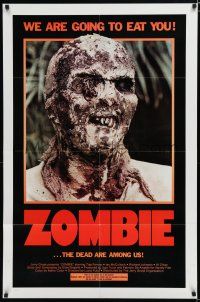 2t995 ZOMBIE 1sh '79 Zombi 2, Lucio Fulci classic, gross c/u of undead, we are going to eat you!