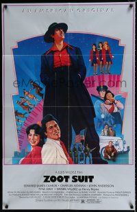 2t998 ZOOT SUIT 2-sided 1sh '81 great musical artwork of Edward James Olmos by Ignacio Gomez!