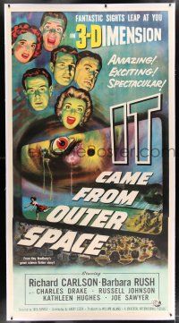 2w054 IT CAME FROM OUTER SPACE linen 3sh '53 Ray Bradbury, fantastic sights leap at you in 3-D!
