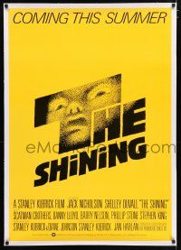 2w068 SHINING linen advance English 1sh '79 Stephen King & Stanley Kubrick horror masterpiece!