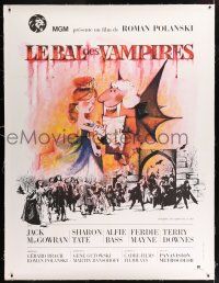 2w095 FEARLESS VAMPIRE KILLERS linen French 1p R70s Roman Polanski, vampire art by Clement Hurel!