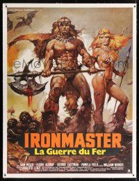 2w101 IRONMASTER linen French 1p '83 Umberto Lenzi's La Guerra del ferro, sexy fantasy art by Casaro