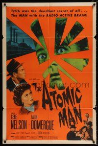 2x222 ATOMIC MAN 1sh '56 wacky image of the man they called the Human Bomb, plus Faith Domergue!