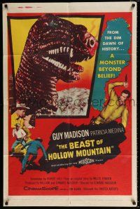2x226 BEAST OF HOLLOW MOUNTAIN 1sh '56 from the dawn of history, a dinosaur monster beyond belief!