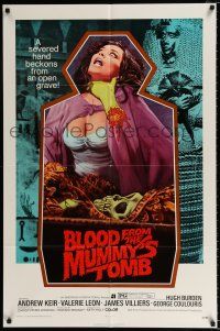 2x235 BLOOD FROM THE MUMMY'S TOMB 1sh '72 Hammer, art of sexy woman strangled by severed hand!