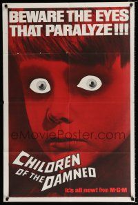 2x251 CHILDREN OF THE DAMNED 1sh '64 beware the creepy kid's eyes that paralyze, great image!