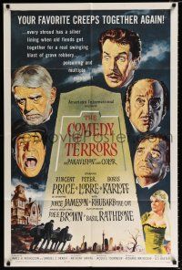 2x256 COMEDY OF TERRORS 1sh '64 Boris Karloff, Peter Lorre, Vincent Price, Joe E. Brown, Tourneur