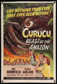2x270 CURUCU, BEAST OF THE AMAZON 1sh '56 Universal horror, monster art by Reynold Brown!