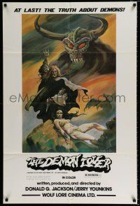 2x282 DEMON LOVER 1sh '76 Gunnar Hansen, cool horror art with monster & sexy girl by Val Mayerik!