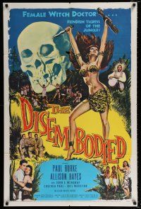 2x289 DISEMBODIED 1sh '57 artwork of super sexy female voodoo witch doctor Allison Hayes!