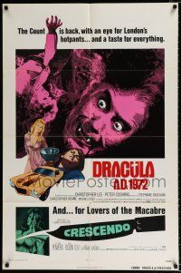 2x293 DRACULA A.D. 1972/CRESCENDO 1sh '72 Hammer horror double-bill, vampires & gore!