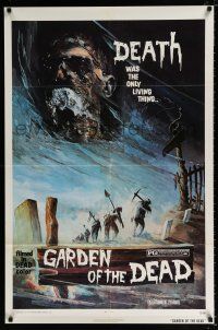 2x320 GARDEN OF THE DEAD 1sh '72 Duncan McLeod, Lee Frost, creepy zombie artwork!