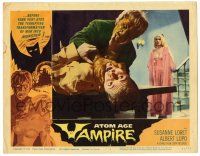 2x047 ATOM AGE VAMPIRE LC #5 '63 close up of sexy girl watching monster choke his victim!