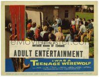 2x086 I WAS A TEENAGE WEREWOLF LC '57 Michael Landon uses pipe to keep away the other teens!