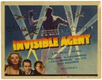 2x094 INVISIBLE AGENT TC '42 great fx image of invisible man with WWII airplanes, Peter Lorre