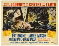 2x112 JOURNEY TO THE CENTER OF THE EARTH TC '59 Jules Verne, cool sci-fi monster art!