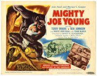 2x117 MIGHTY JOE YOUNG TC '49 first Ray Harryhausen, great art of ape rescuing girl in tree!