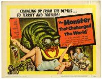 2x120 MONSTER THAT CHALLENGED THE WORLD TC '57 great artwork of creature & its victim!