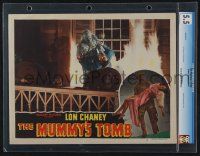 2x136 MUMMY'S TOMB slabbed LC #6 R48 monster Lon Chaney Jr. attacking John Hubbard in burning house!
