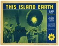2x173 THIS ISLAND EARTH signed LC #1 R64 by Jeff Morrow, who's looking at explosion on screen!