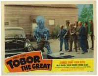 2x175 TOBOR THE GREAT LC #7 '54 man-made funky robot tears car apart & pulls Henry Kulky out of it!